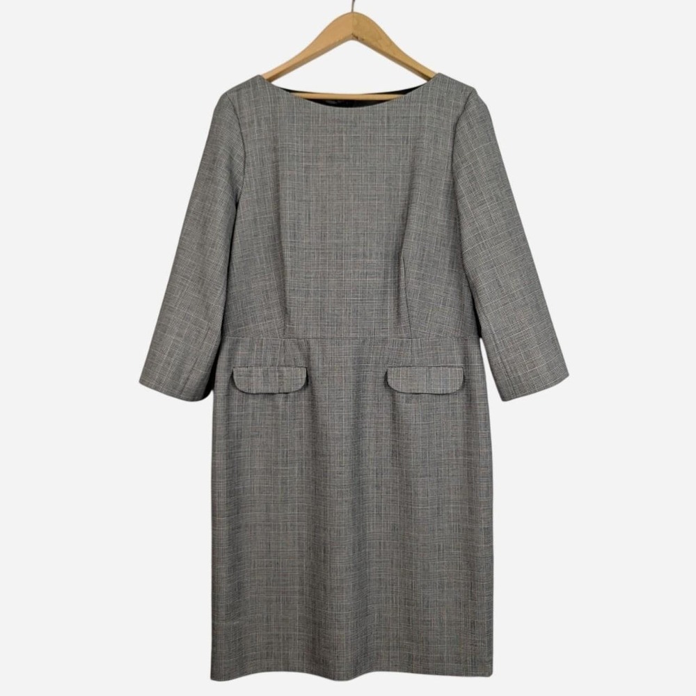 Vintage Pendleton Glen Plaid Virgin Wool Dress Size 16 USA Made